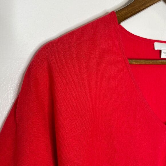 J Jill Red Short Sleeve V-Neck Knit Shirt Size Small Women’s - Picture 3 of 11